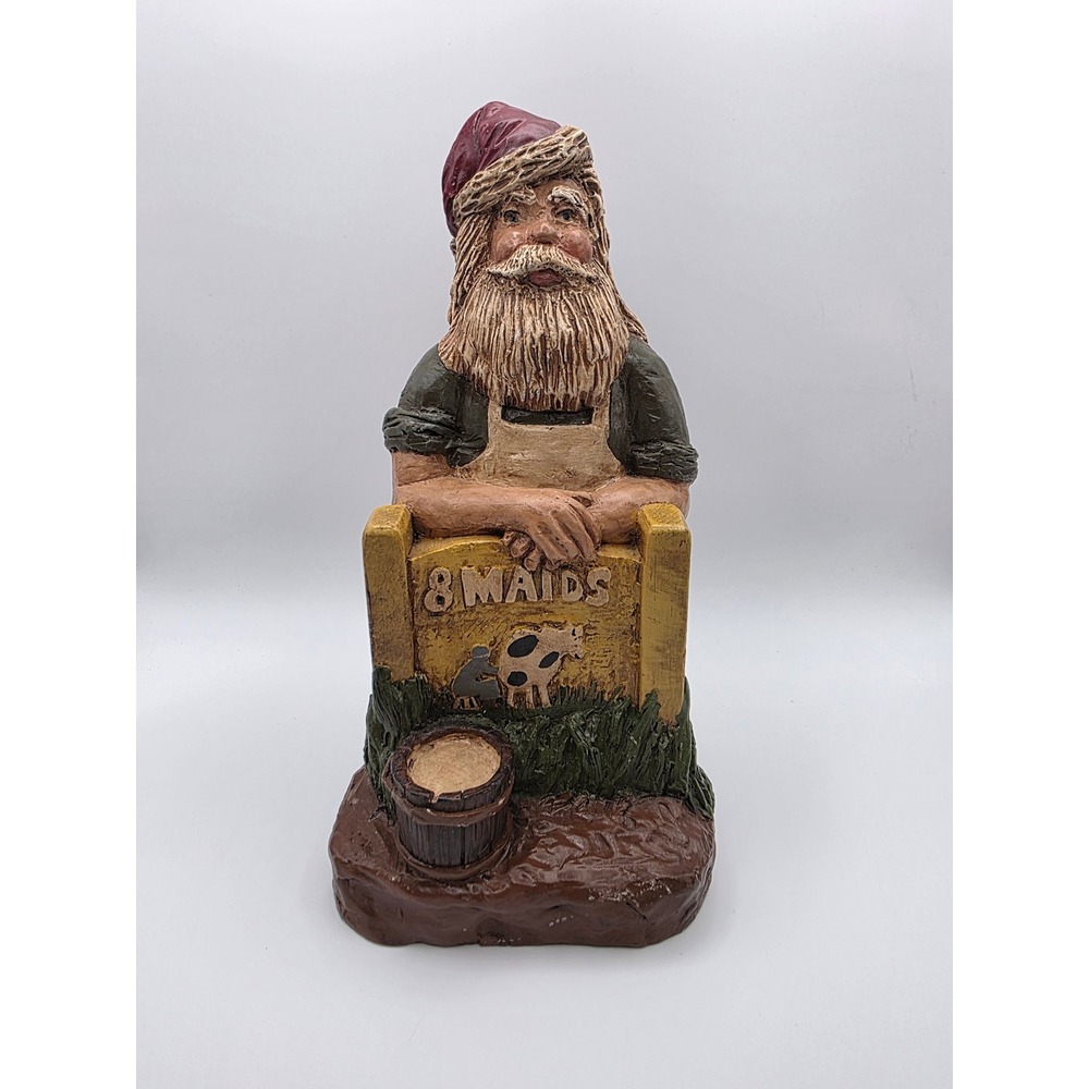 Vintage 1989 RAS 8 Maids A Milking Santa Claus Figurine 12 Days of Christmas
